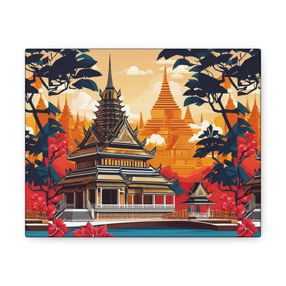 Old Siam Style Temple Art Canvas - Colorwink