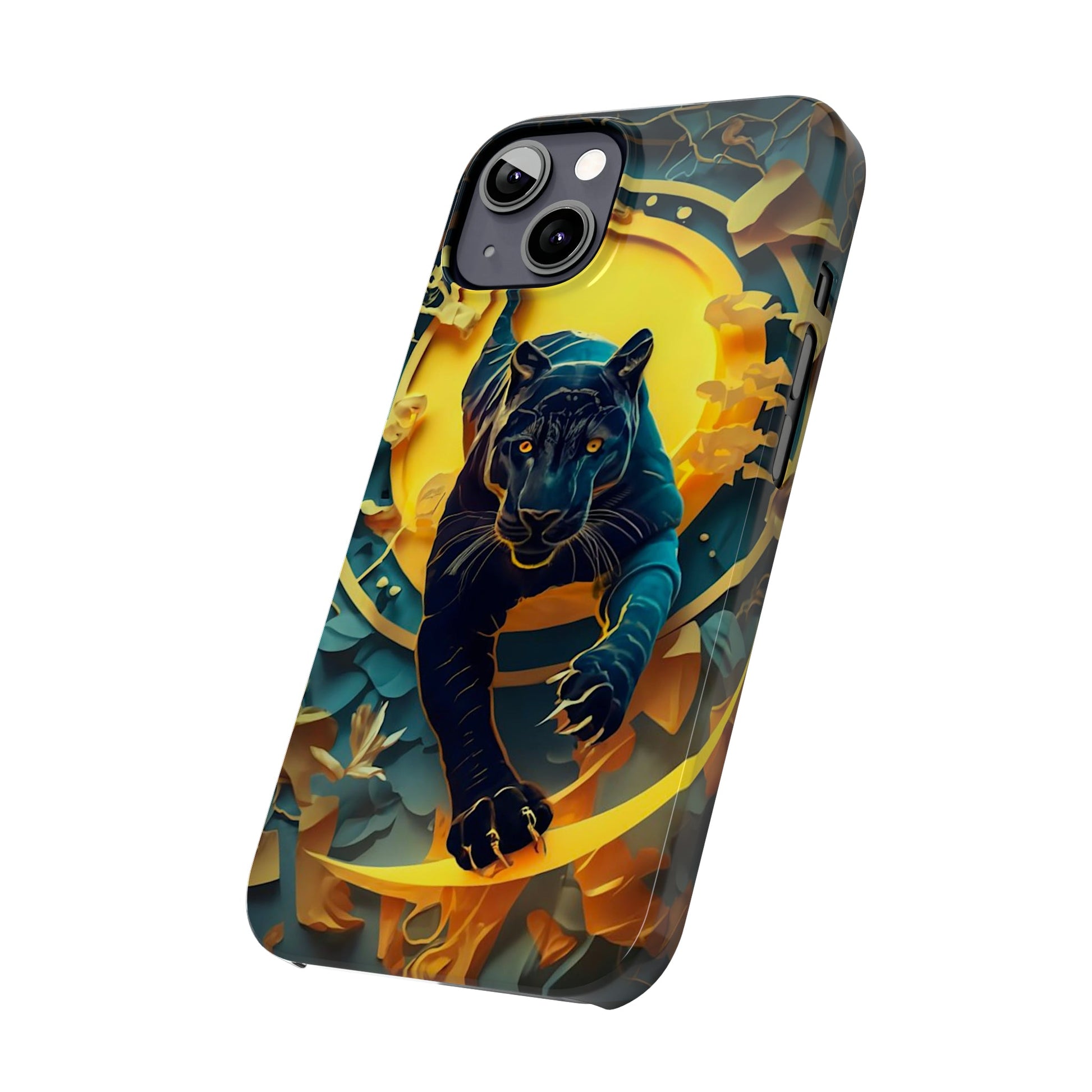 Onyx Black Jaguar Slim Phone Case - Colorwink