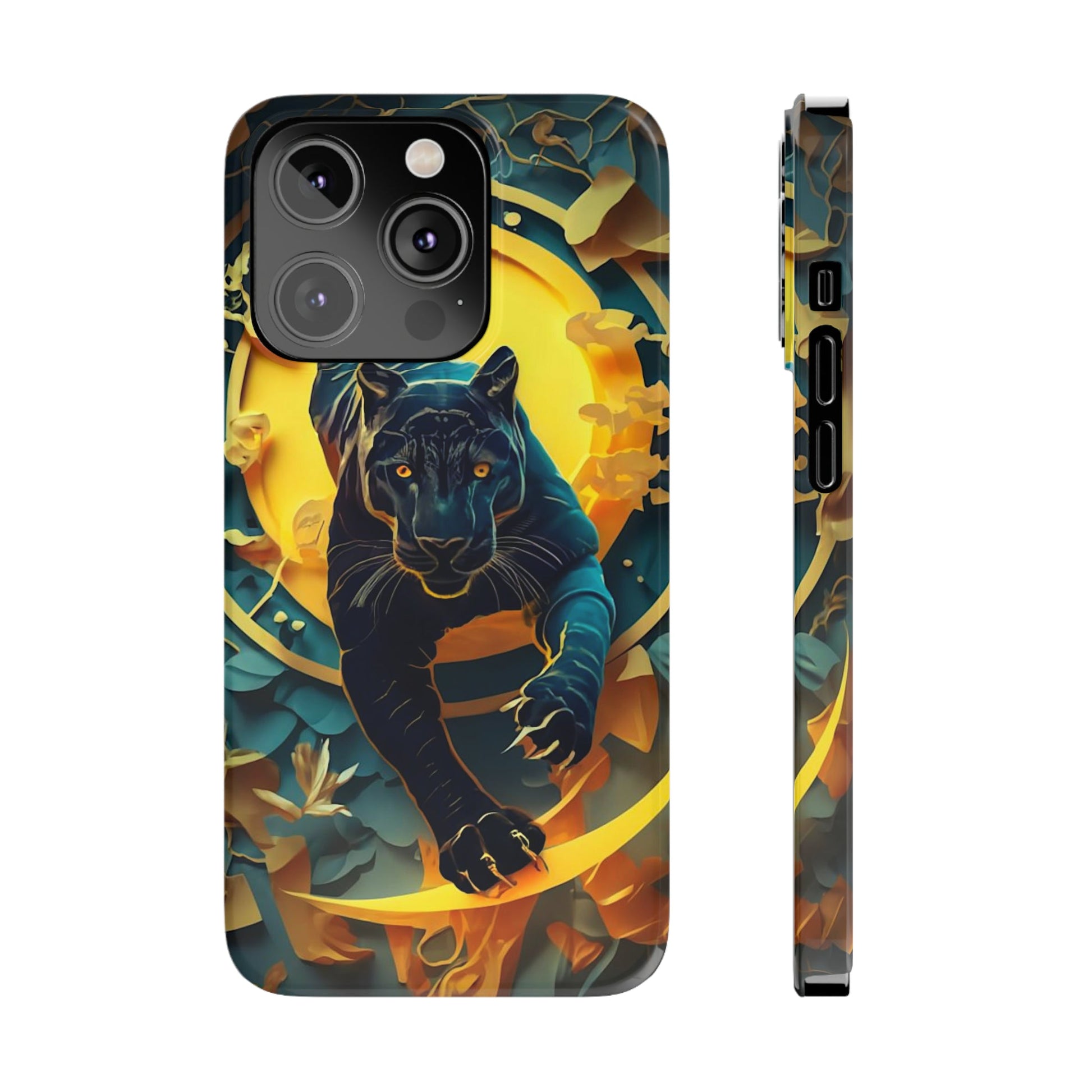 Onyx Black Jaguar Slim Phone Case - Colorwink