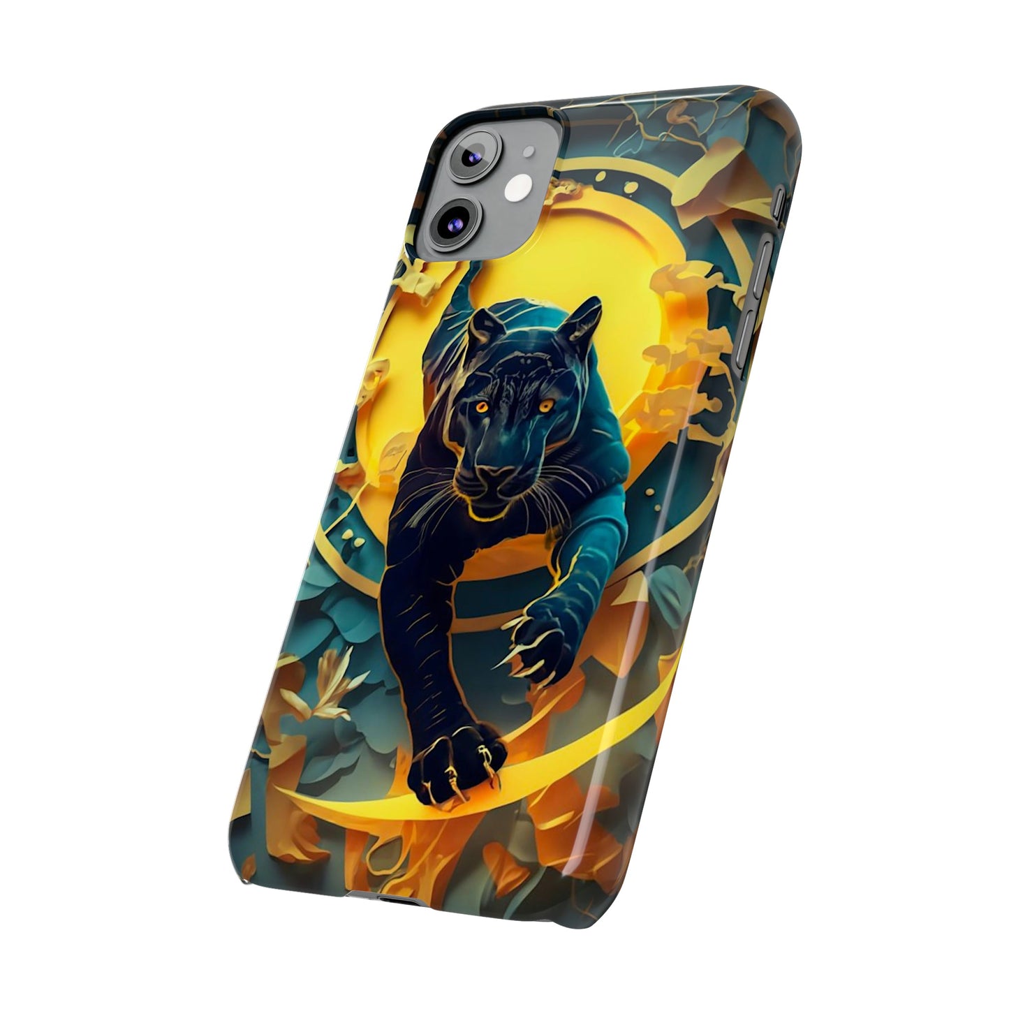 Onyx Black Jaguar Slim Phone Case - Colorwink