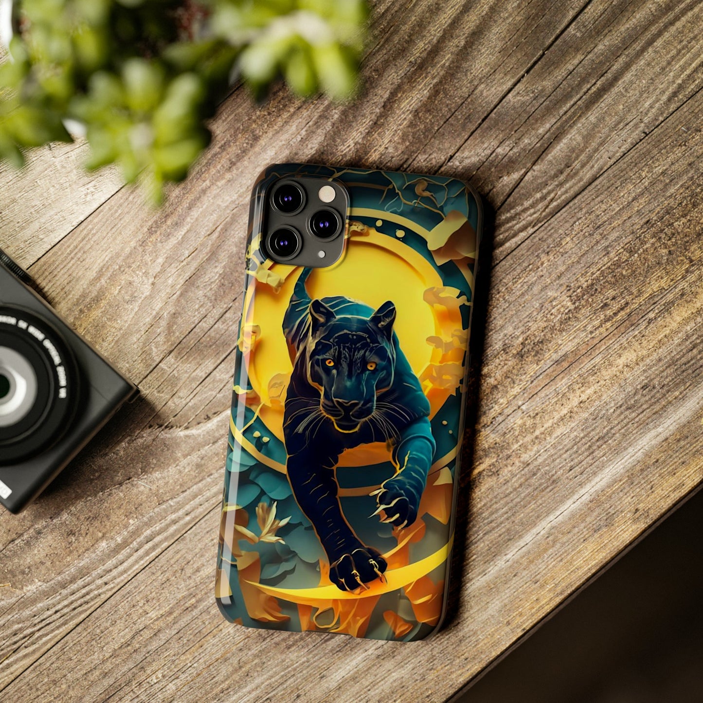 Onyx Black Jaguar Slim Phone Case - Colorwink