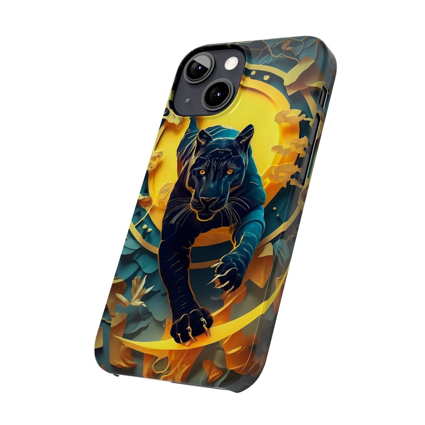 Onyx Black Jaguar Slim Phone Case - Colorwink