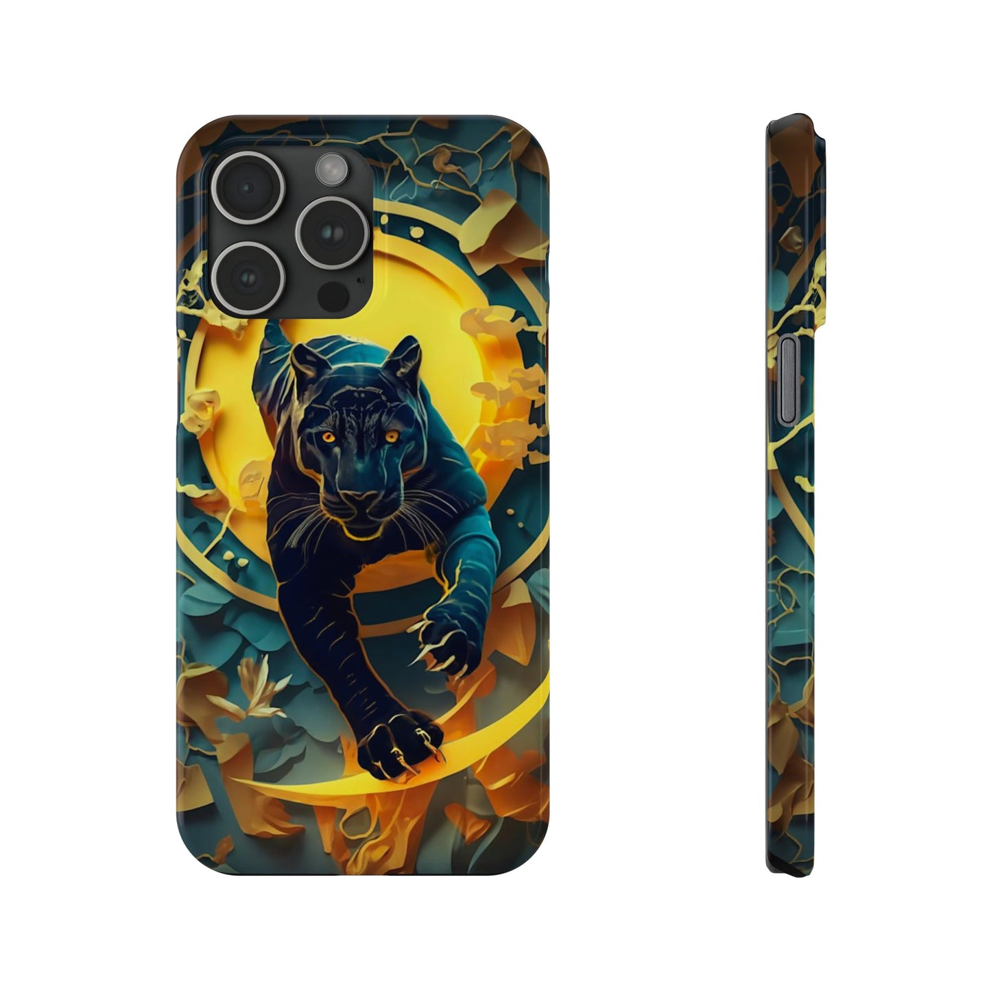 Onyx Black Jaguar Slim Phone Case - Colorwink