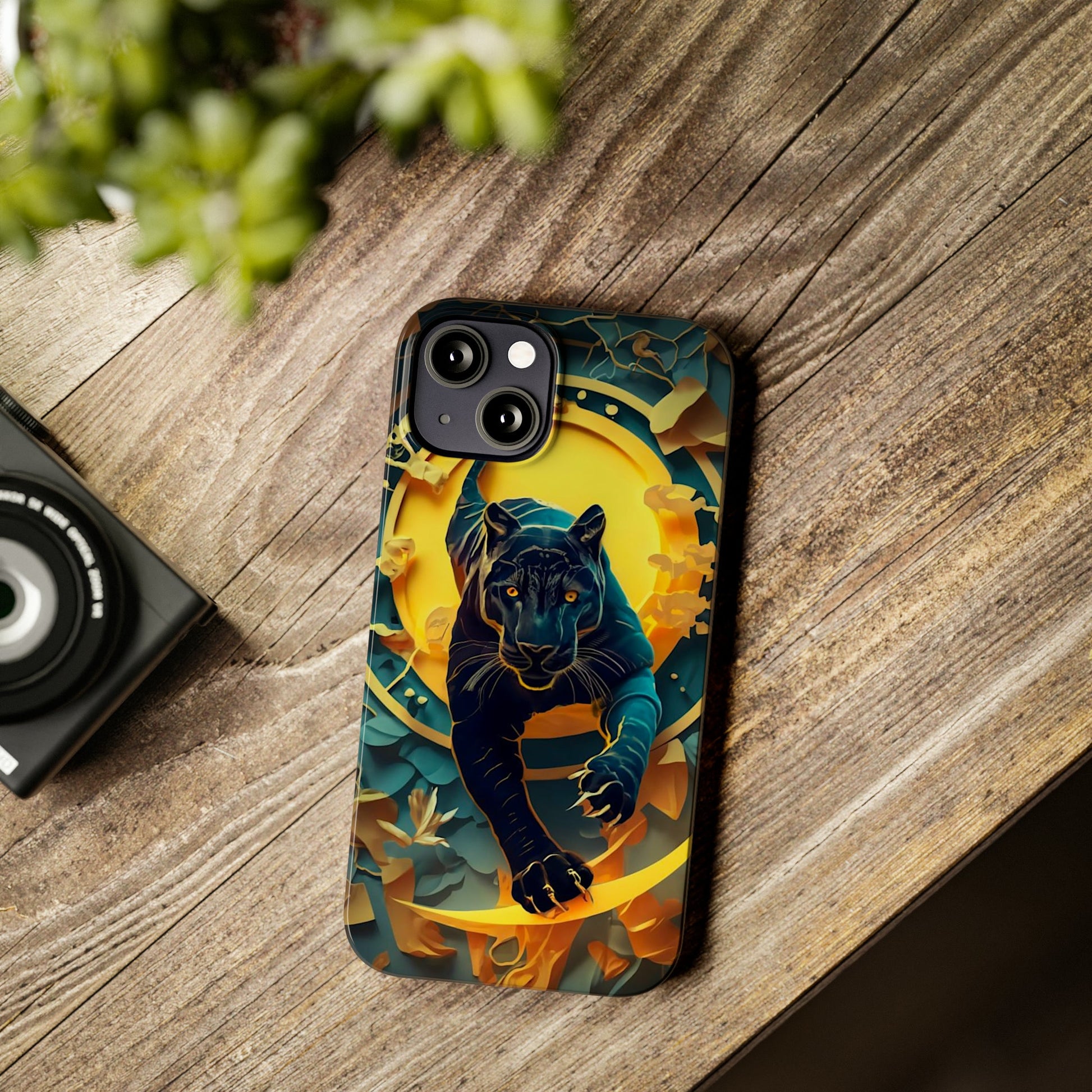 Onyx Black Jaguar Slim Phone Case - Colorwink