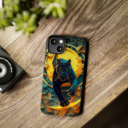 Onyx Black Jaguar Slim Phone Case - Colorwink