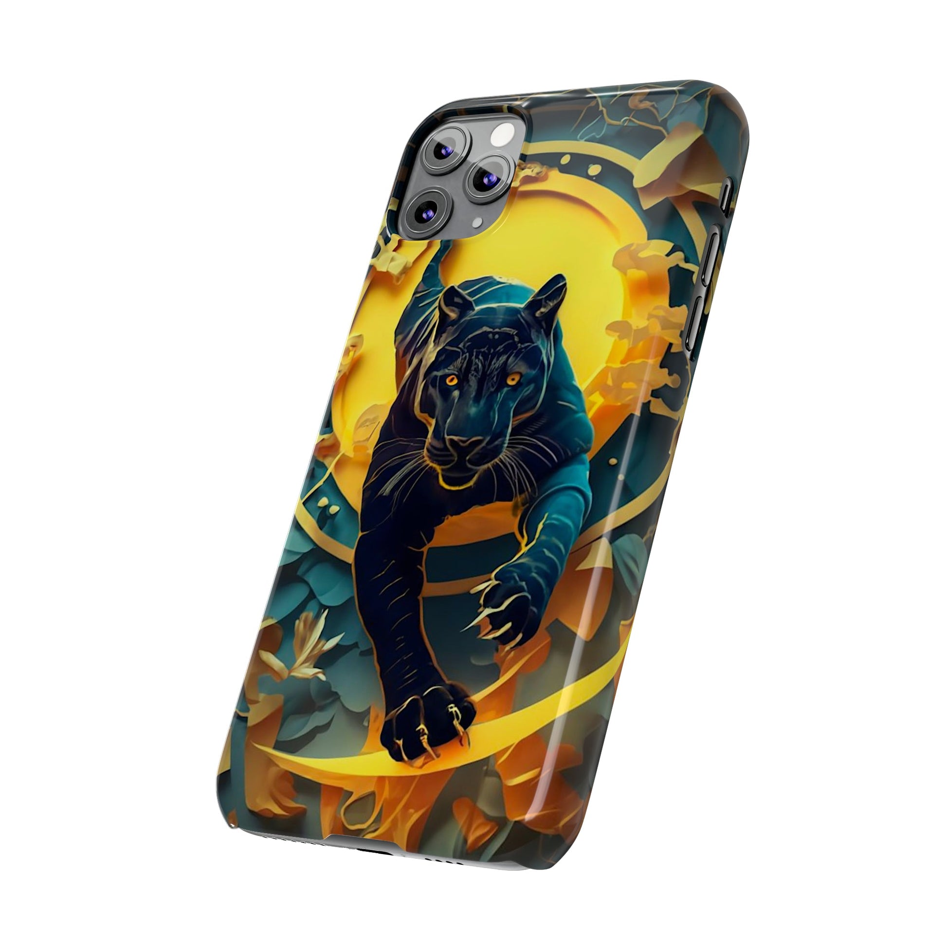 Onyx Black Jaguar Slim Phone Case - Colorwink