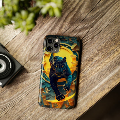 Onyx Black Jaguar Slim Phone Case - Colorwink