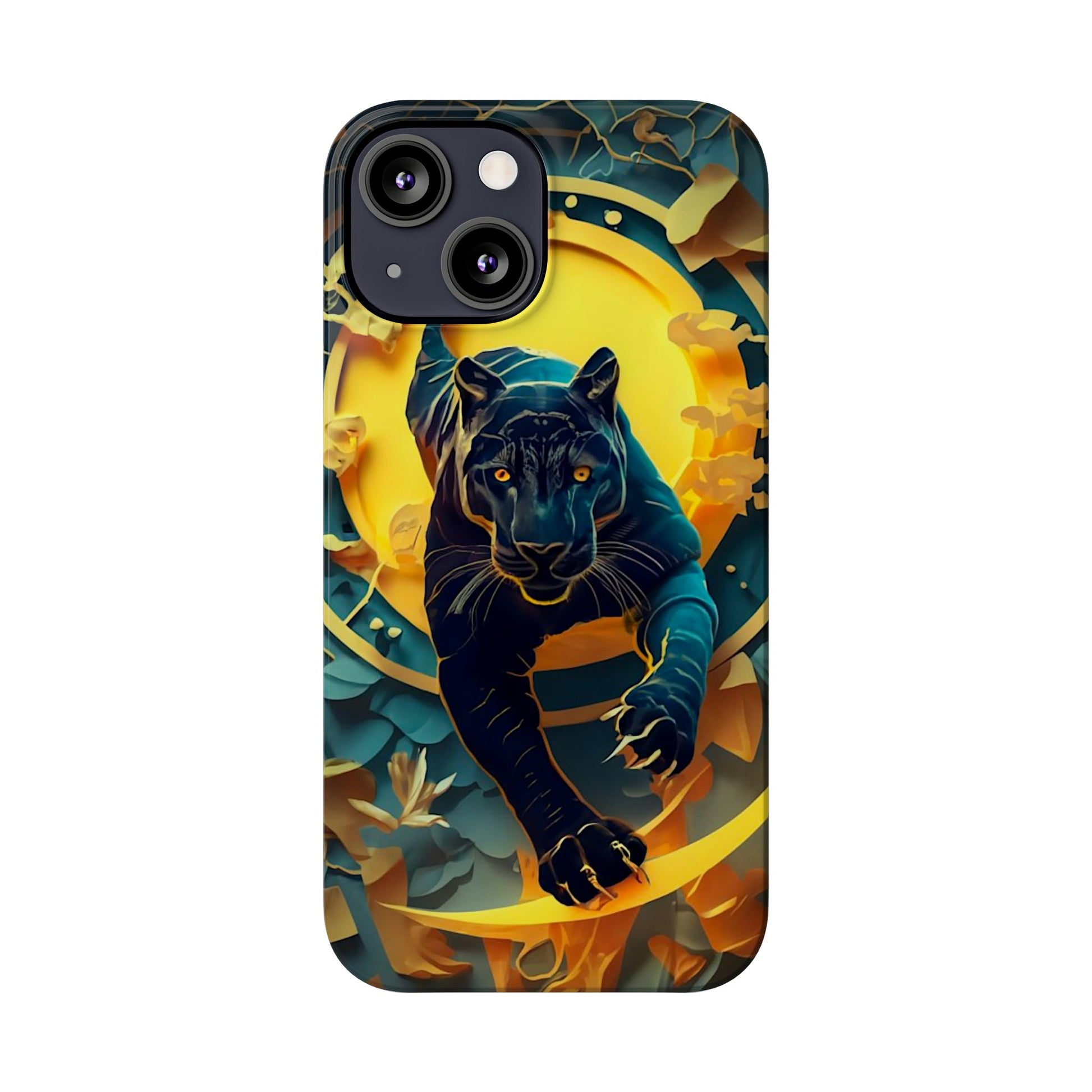 Onyx Black Jaguar Slim Phone Case - Colorwink