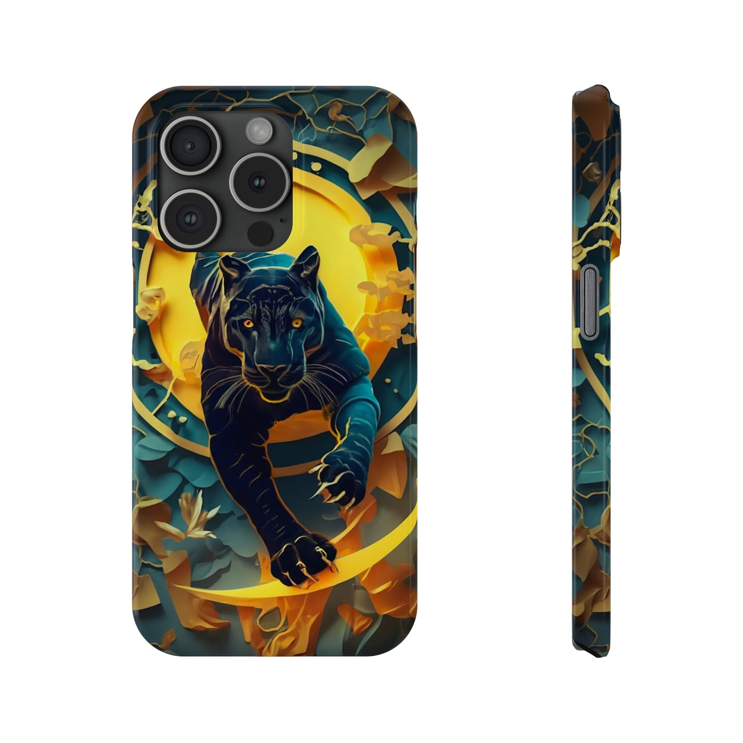 Onyx Black Jaguar Slim Phone Case - Colorwink