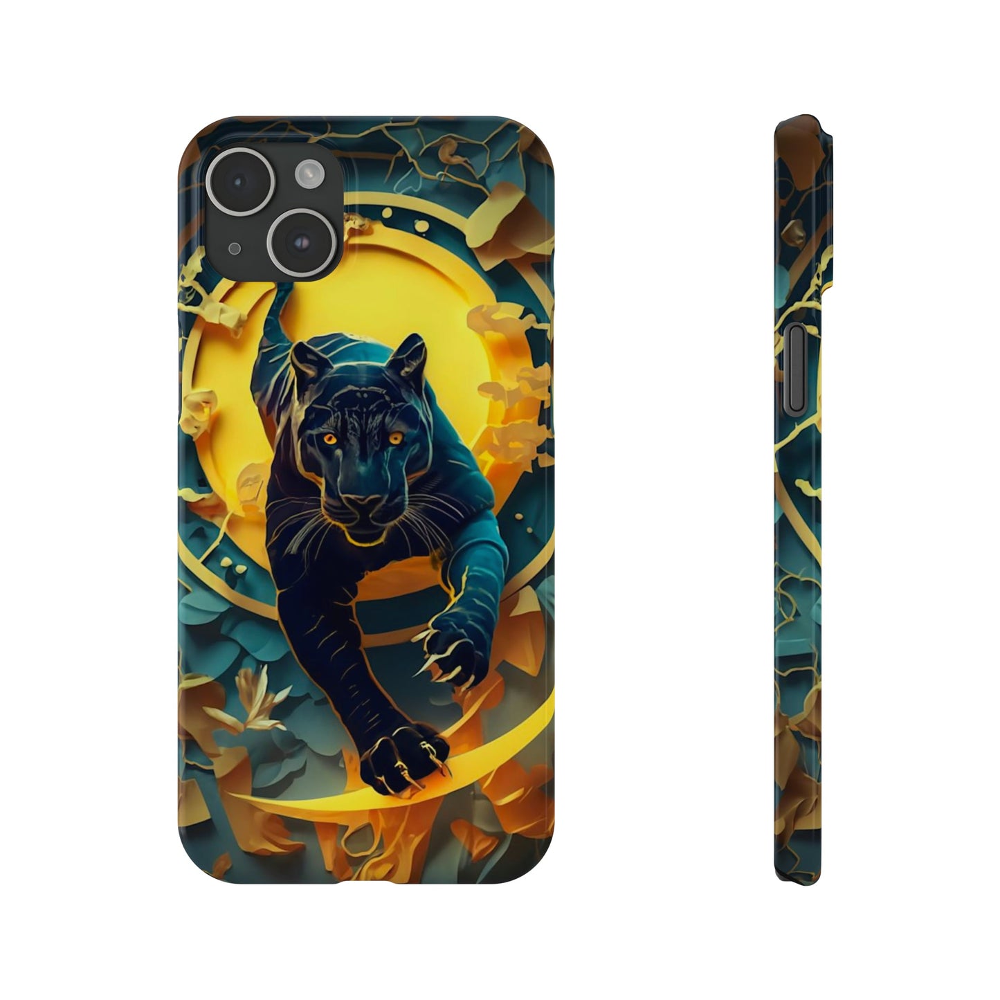 Onyx Black Jaguar Slim Phone Case - Colorwink