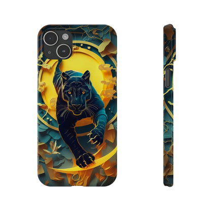 Onyx Black Jaguar Slim Phone Case - Colorwink