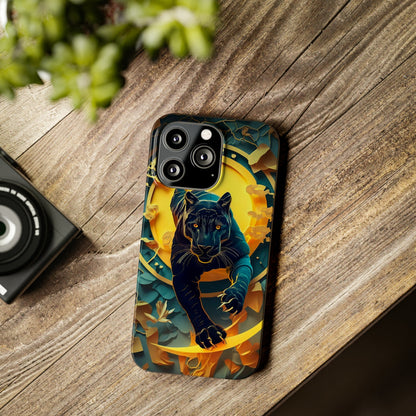 Onyx Black Jaguar Slim Phone Case - Colorwink