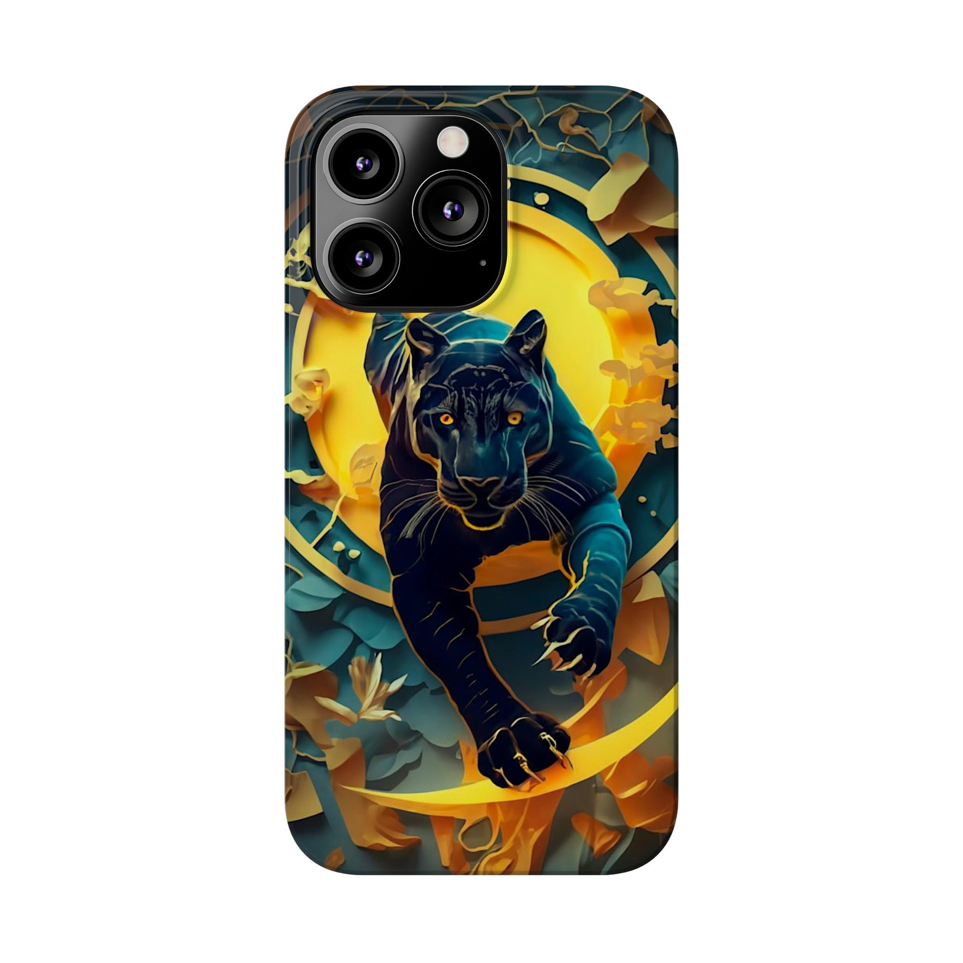 Onyx Black Jaguar Slim Phone Case - Colorwink