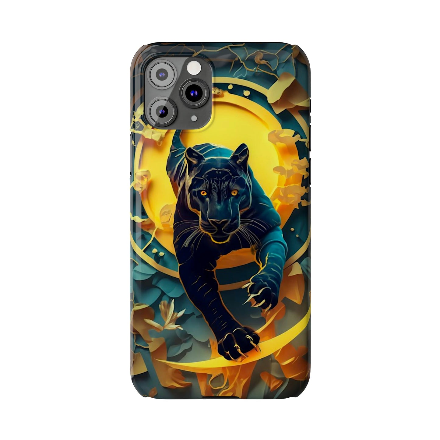 Onyx Black Jaguar Slim Phone Case - Colorwink