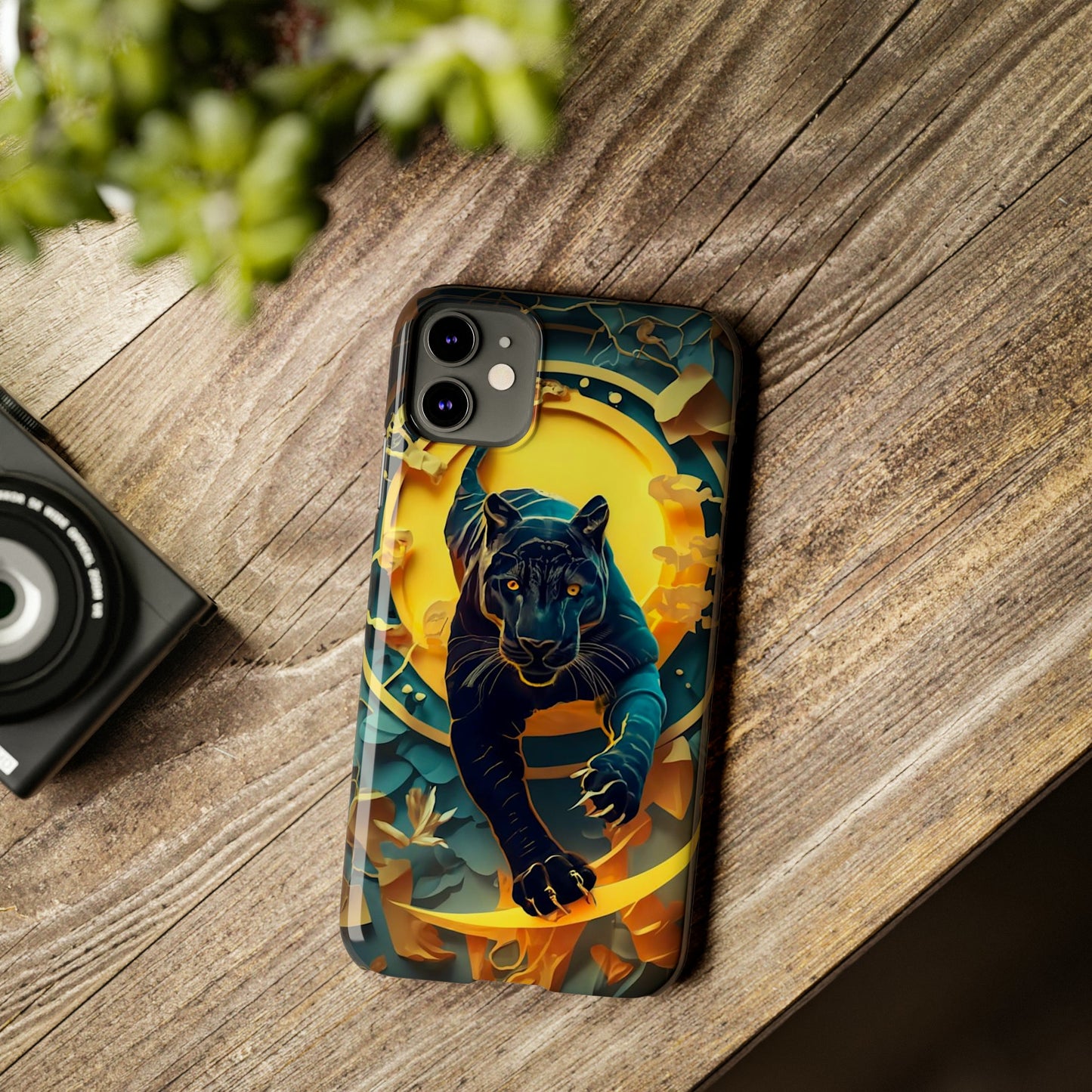 Onyx Black Jaguar Slim Phone Case - Colorwink