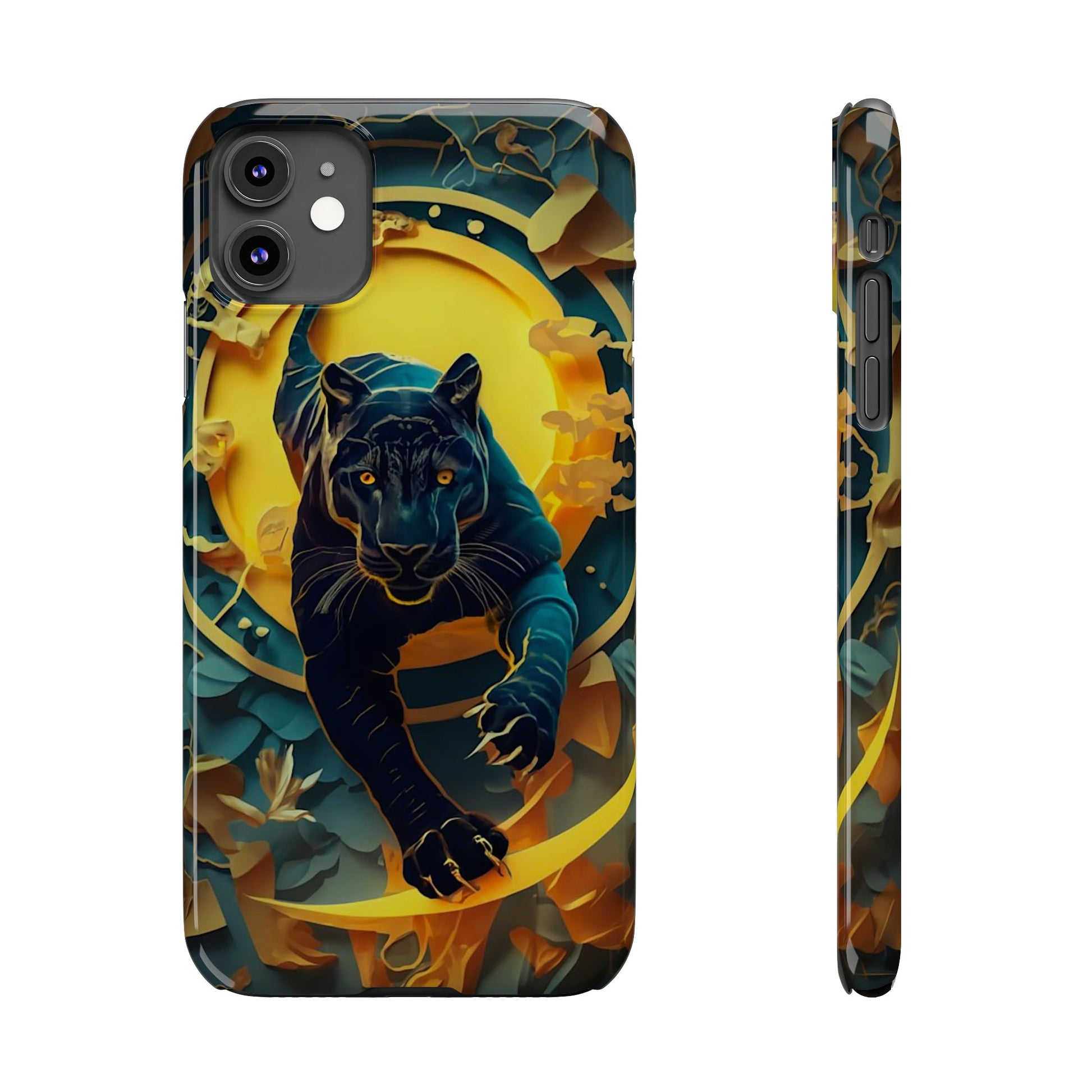 Onyx Black Jaguar Slim Phone Case - Colorwink