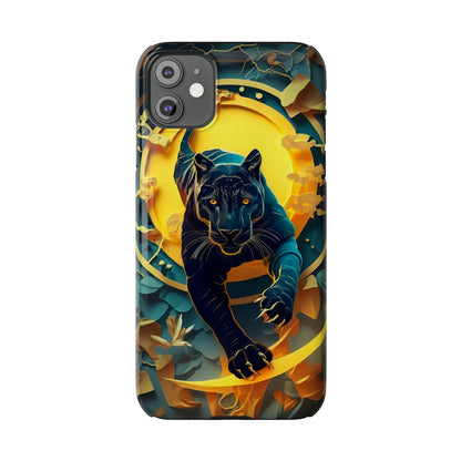 Onyx Black Jaguar Slim Phone Case - Colorwink