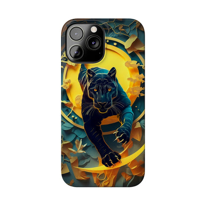 Onyx Black Jaguar Slim Phone Case - Colorwink