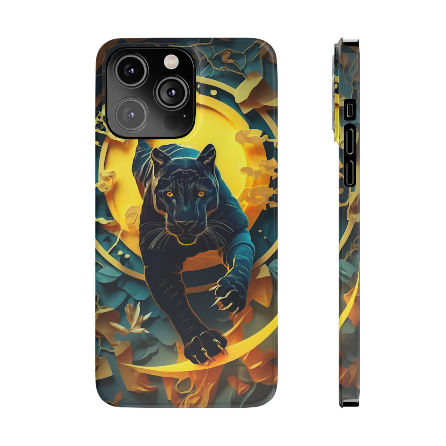 Onyx Black Jaguar Slim Phone Case - Colorwink