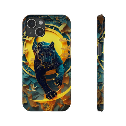 Onyx Black Jaguar Slim Phone Case - Colorwink