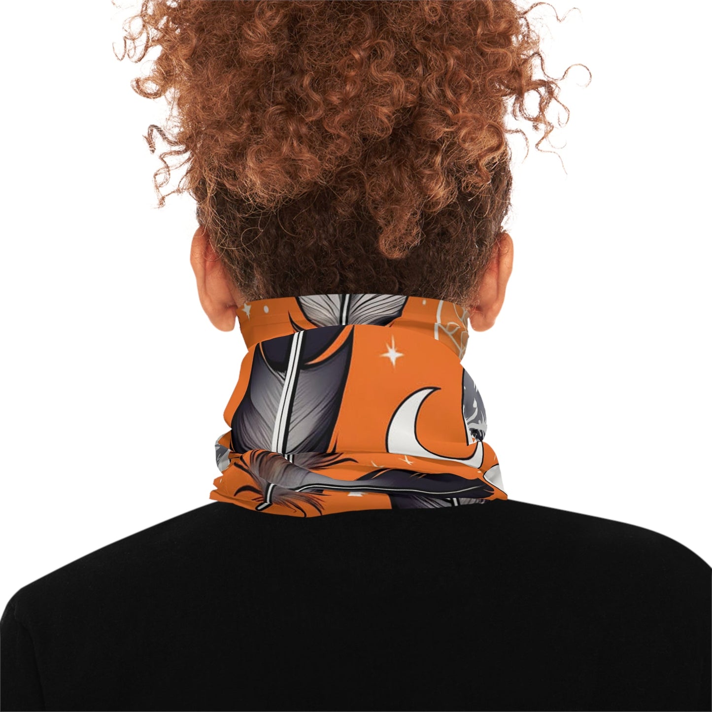 Orange Feather Art Neck Gaiter - Colorwink