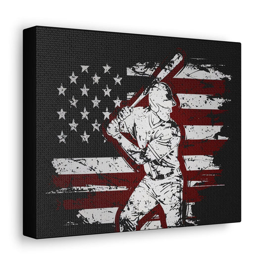 Patriot Flag Baseball Art Canvas - Colorwink