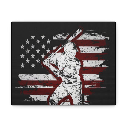 Patriot Flag Baseball Art Canvas - Colorwink