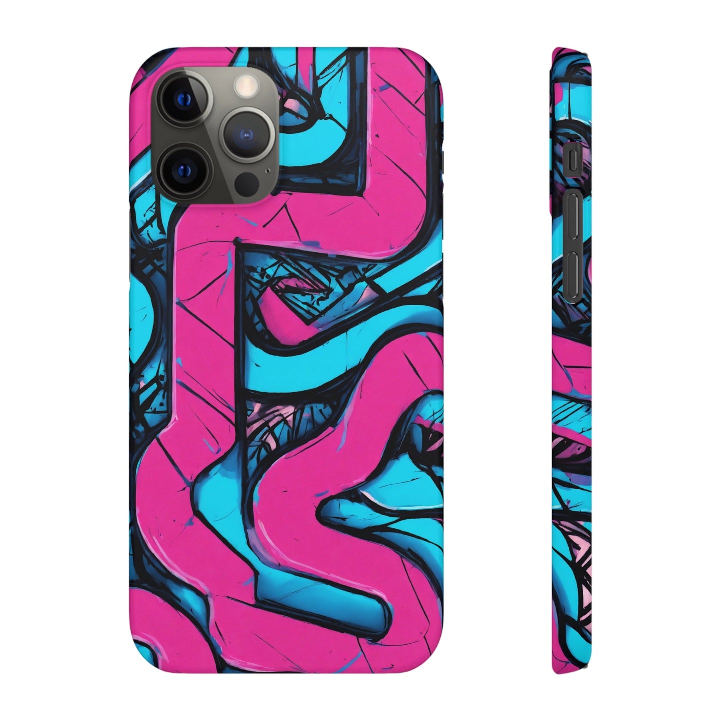 Pink-Blue Graffiti Snap Case - Colorwink