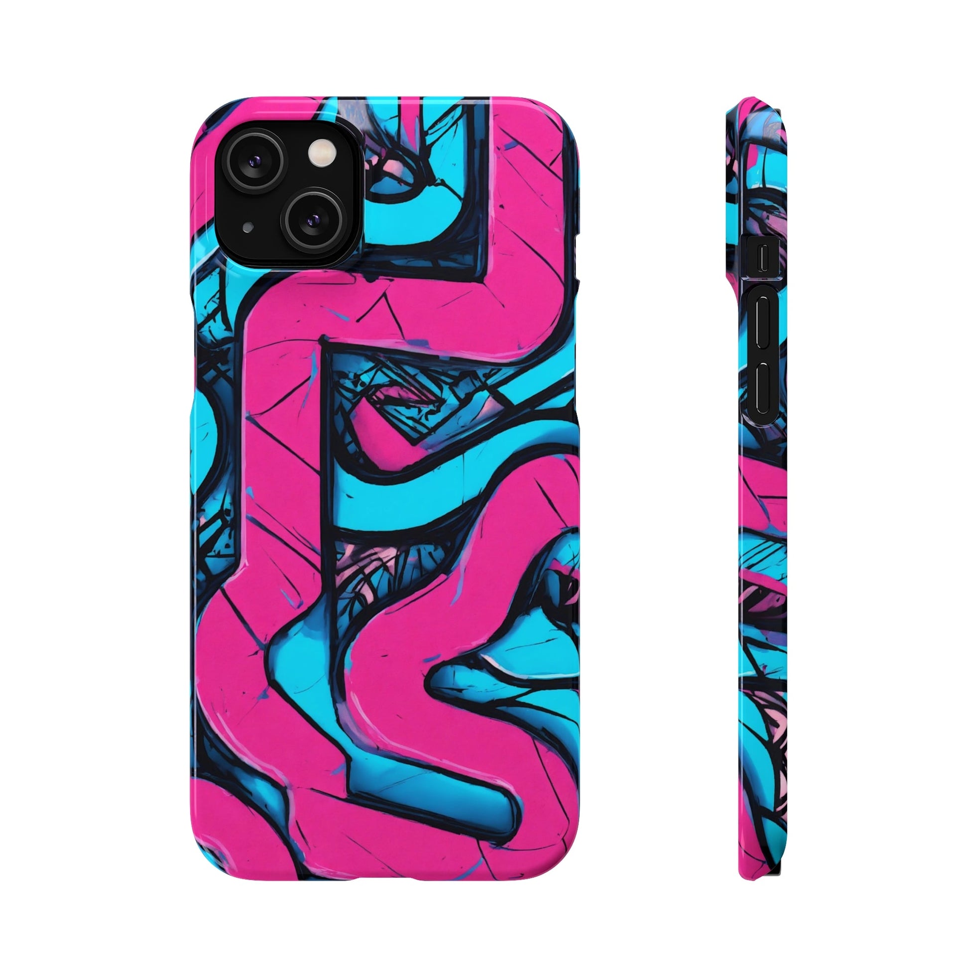 Pink-Blue Graffiti Snap Case - Colorwink