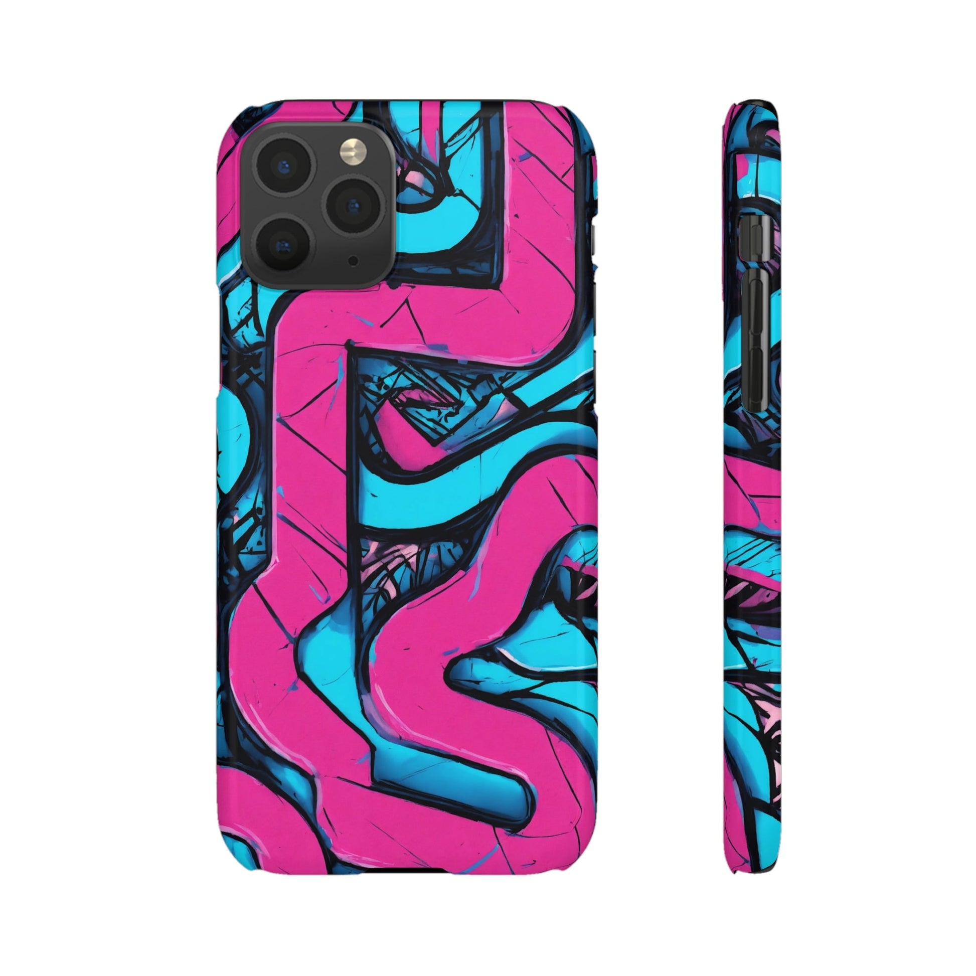 Pink-Blue Graffiti Snap Case - Colorwink