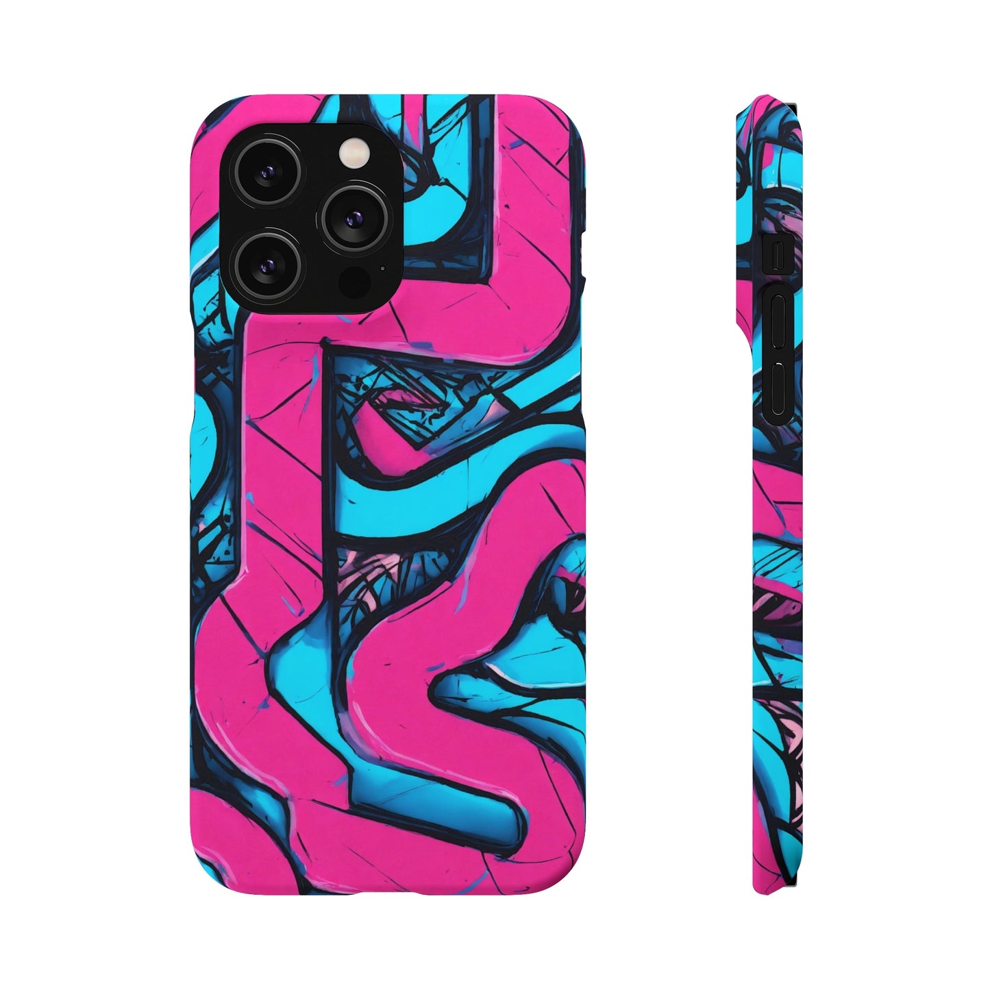 Pink-Blue Graffiti Snap Case - Colorwink