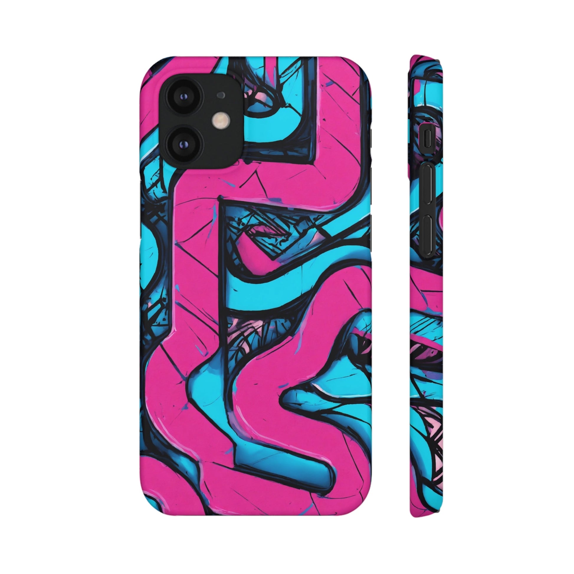 Pink-Blue Graffiti Snap Case - Colorwink