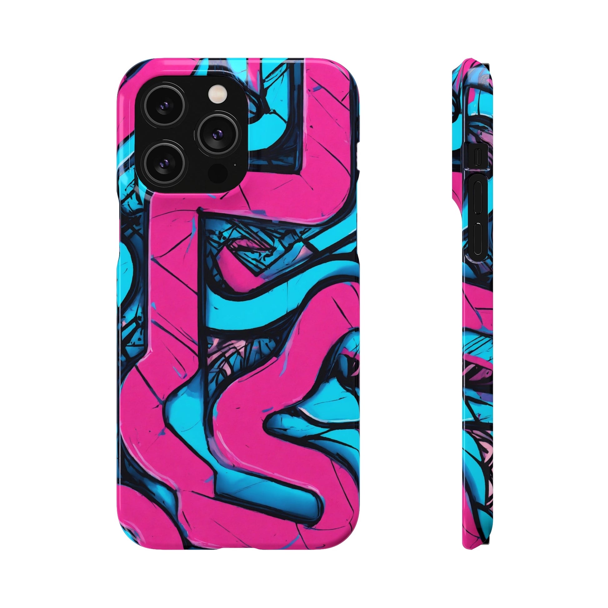 Pink-Blue Graffiti Snap Case - Colorwink