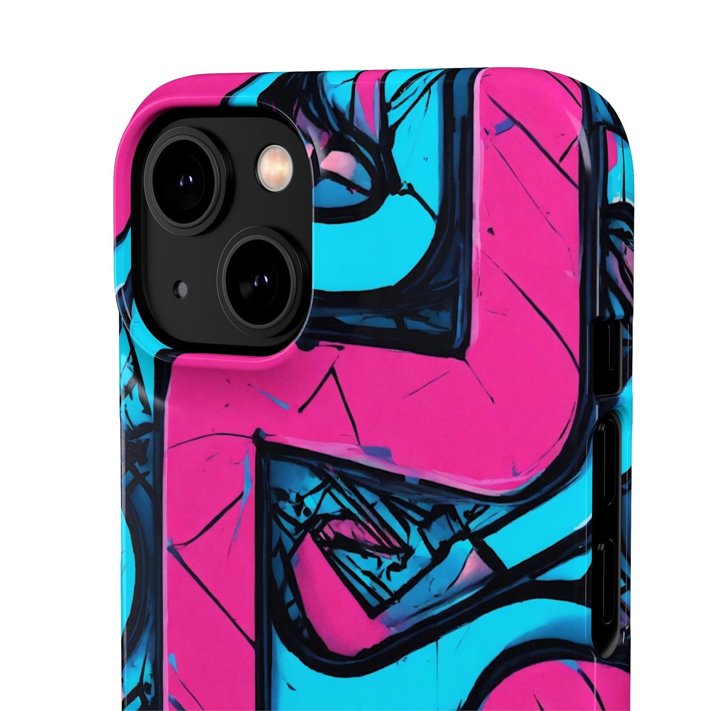 Pink-Blue Graffiti Snap Case - Colorwink