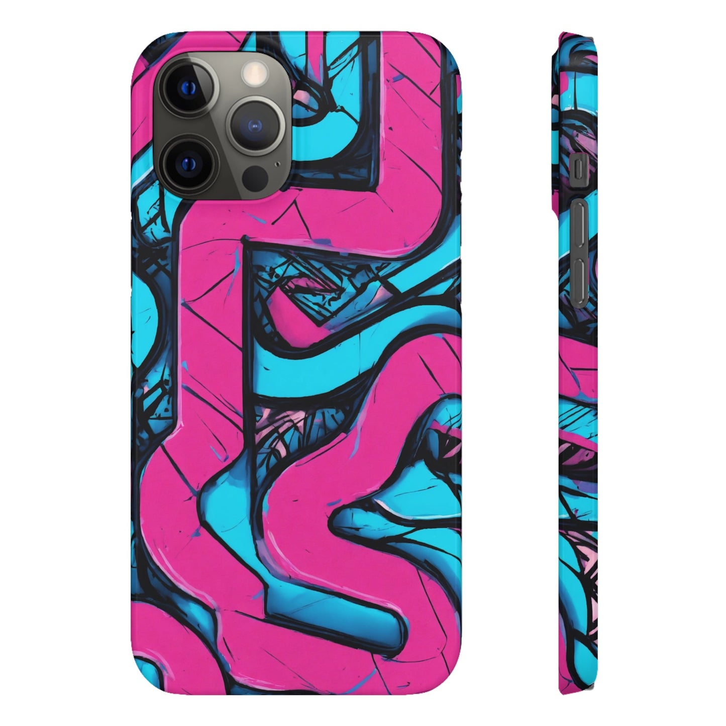 Pink-Blue Graffiti Snap Case - Colorwink