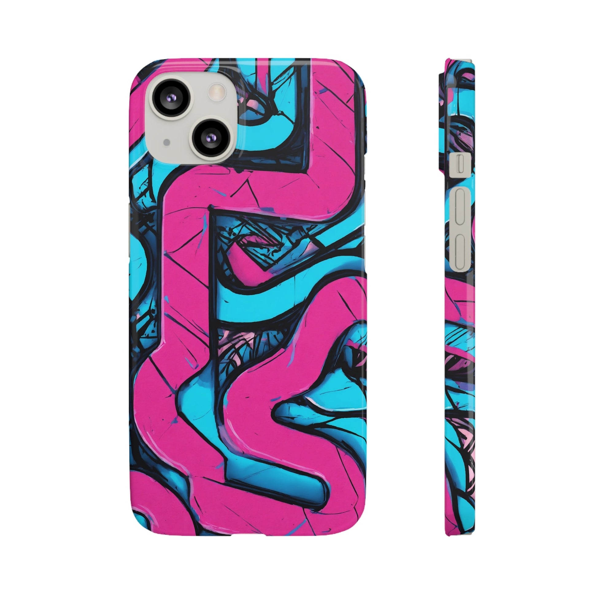 Pink-Blue Graffiti Snap Case - Colorwink