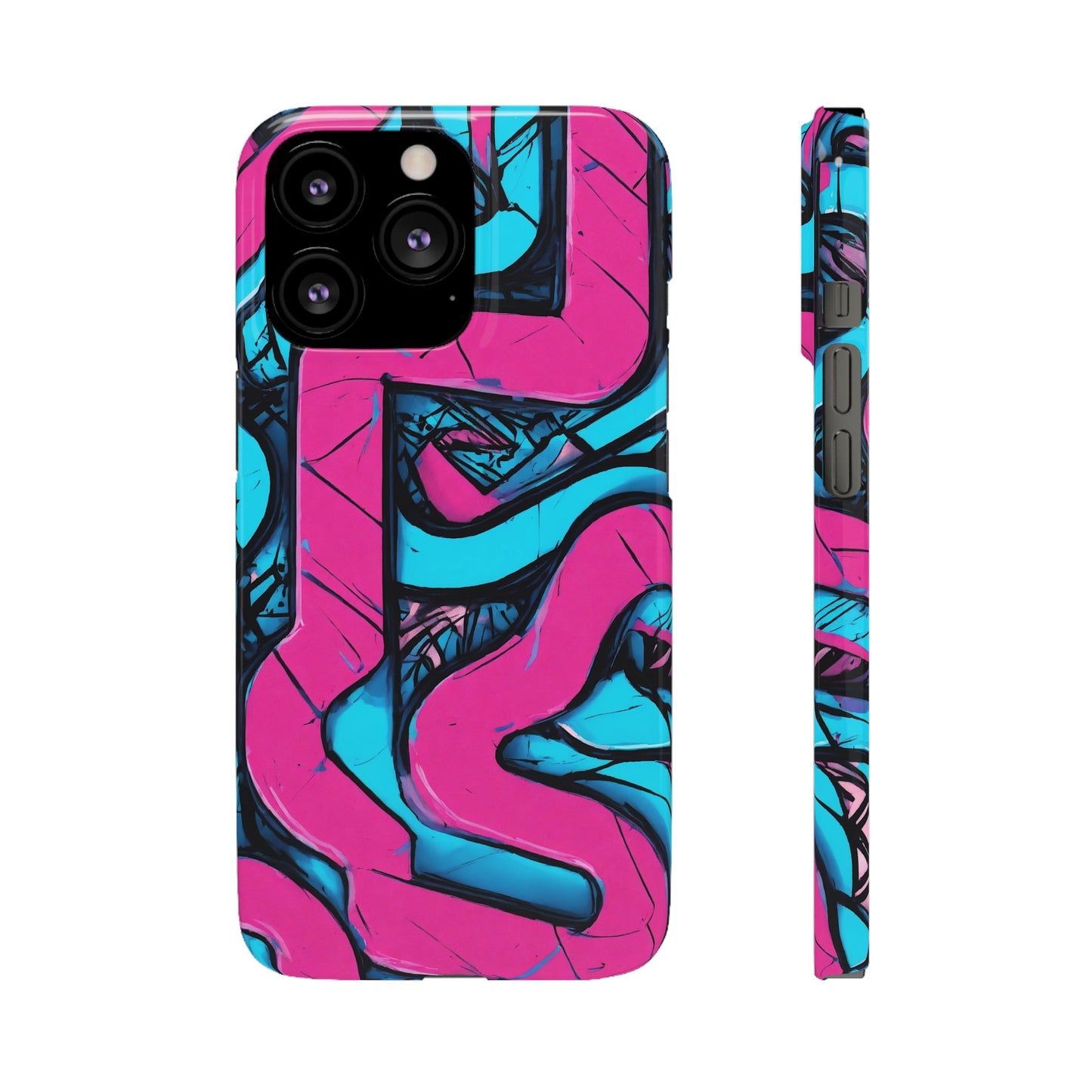 Pink-Blue Graffiti Snap Case - Colorwink