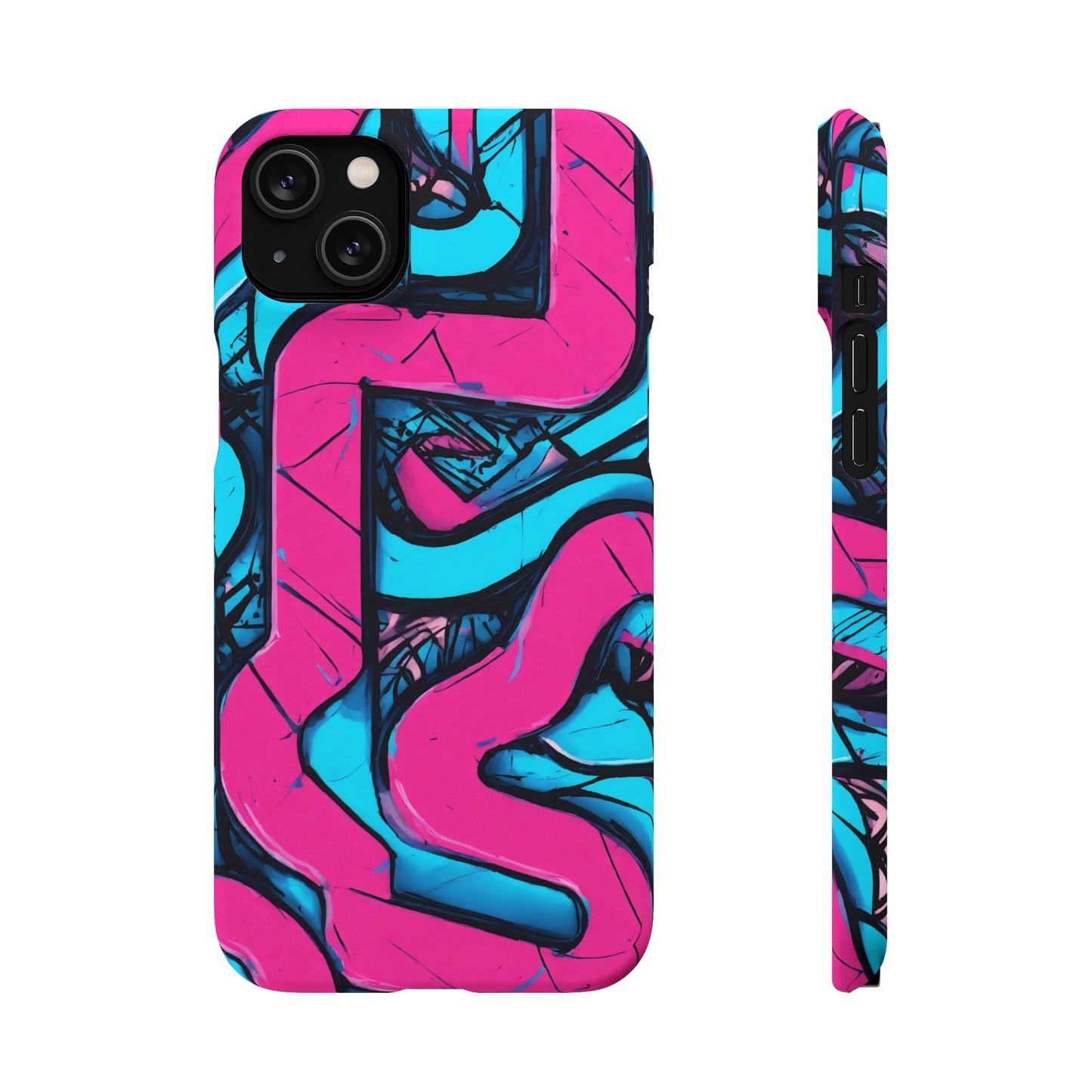 Pink-Blue Graffiti Snap Case - Colorwink