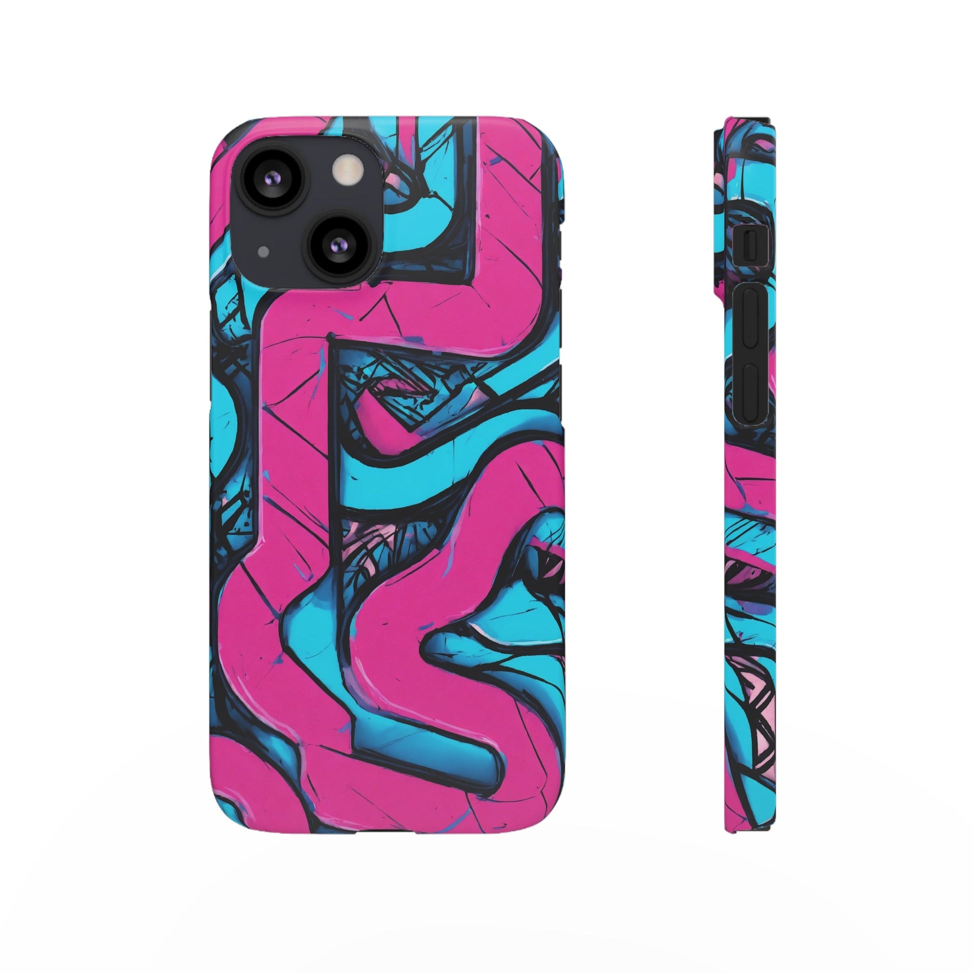 Pink-Blue Graffiti Snap Case - Colorwink