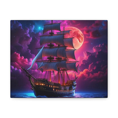 Pink Moon View Canvas - Colorwink