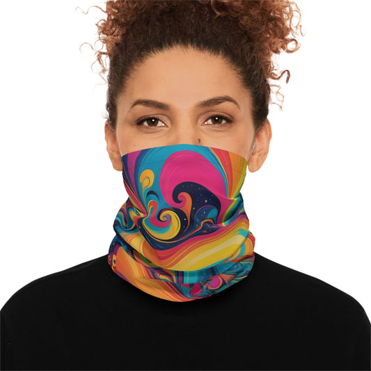 Psychedelic Floral Art Neck Gaiter - Colorwink