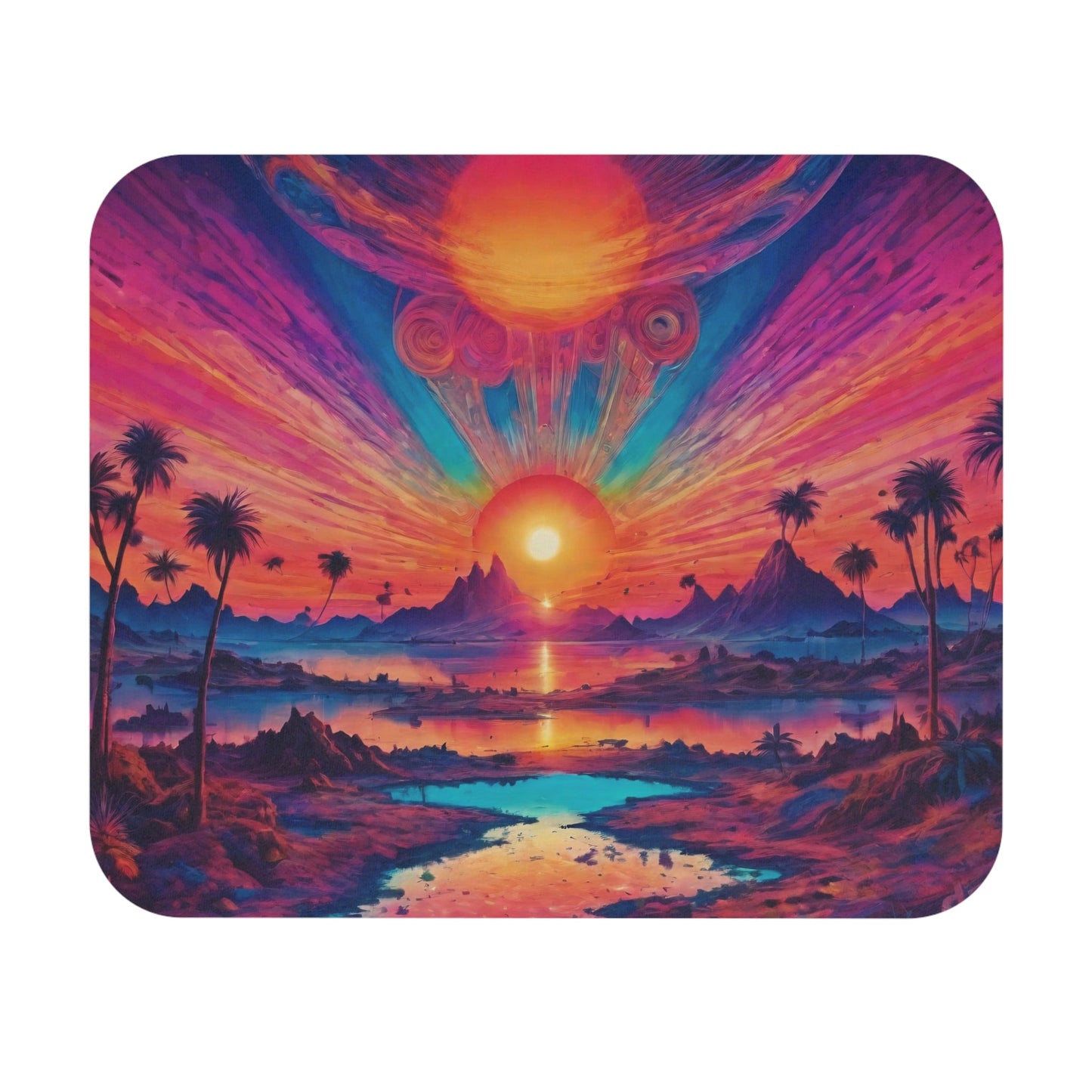 Psychedelic Sunset Mouse Pad - Colorwink