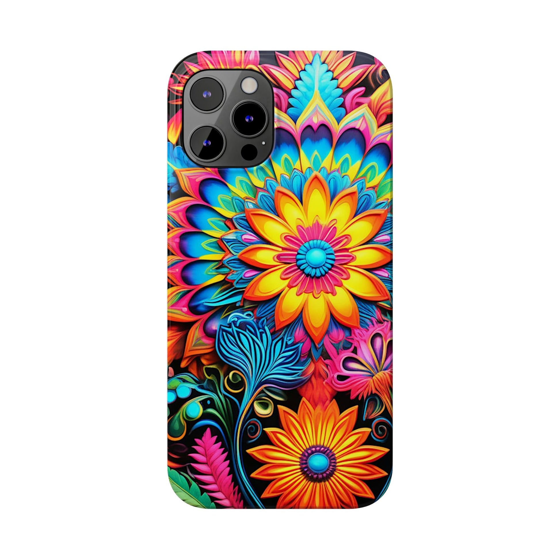 Rainbow Flower Pattern Slim Phone Case - Colorwink