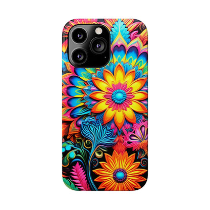 Rainbow Flower Pattern Slim Phone Case - Colorwink