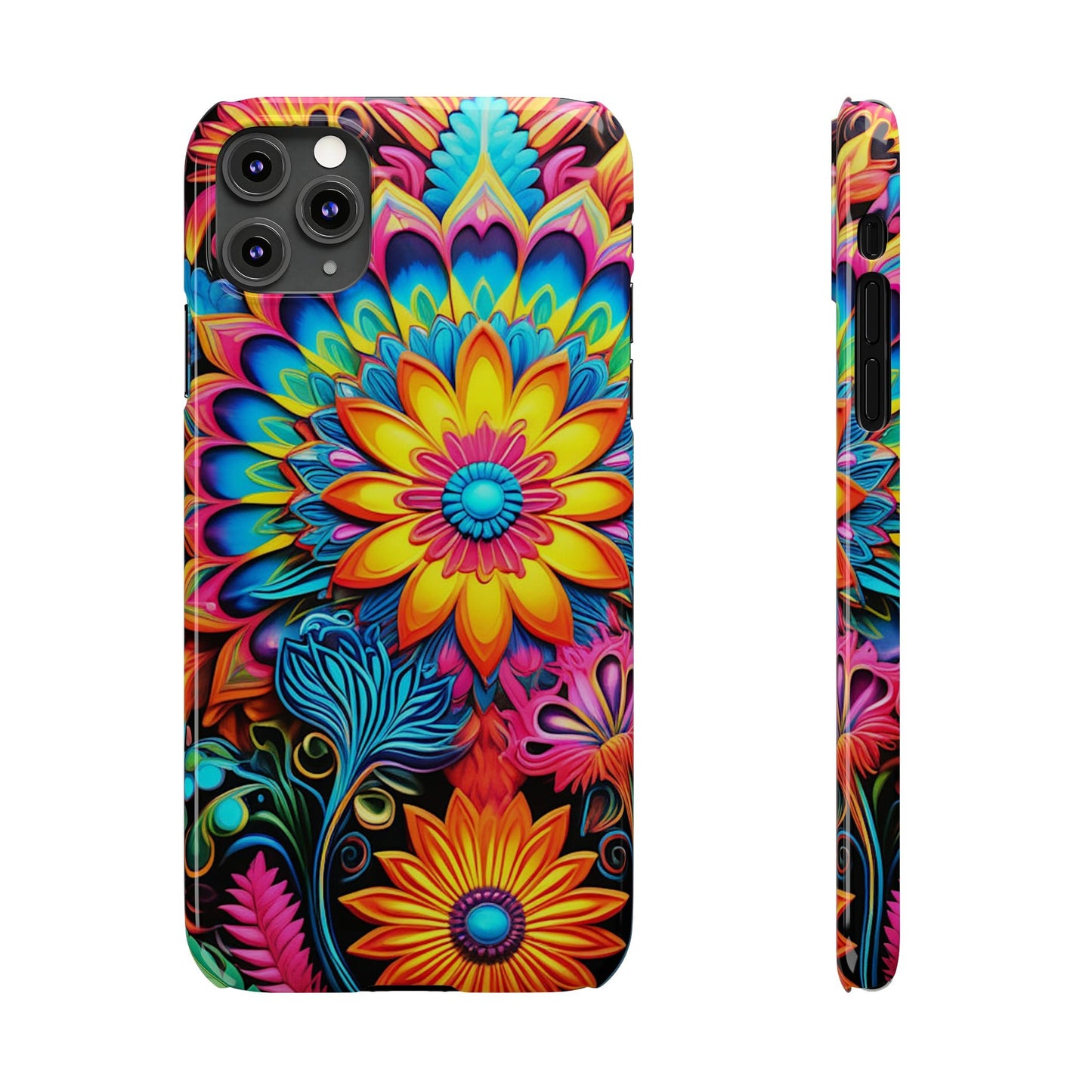 Rainbow Flower Pattern Slim Phone Case - Colorwink