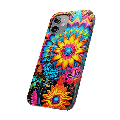 Rainbow Flower Pattern Slim Phone Case - Colorwink