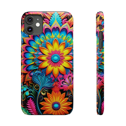 Rainbow Flower Pattern Slim Phone Case - Colorwink