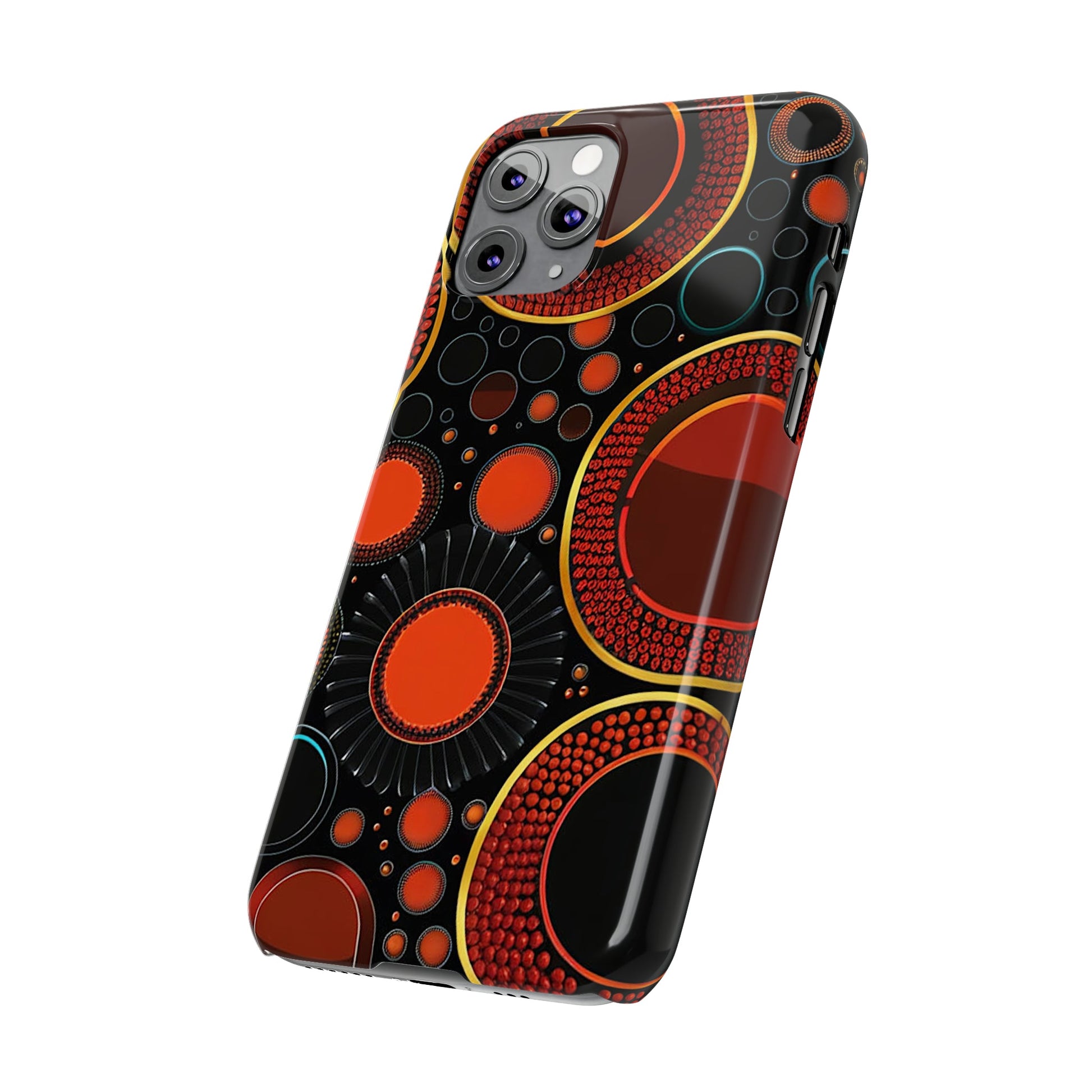 Red Bubble Pattern Slim Phone Case - Colorwink