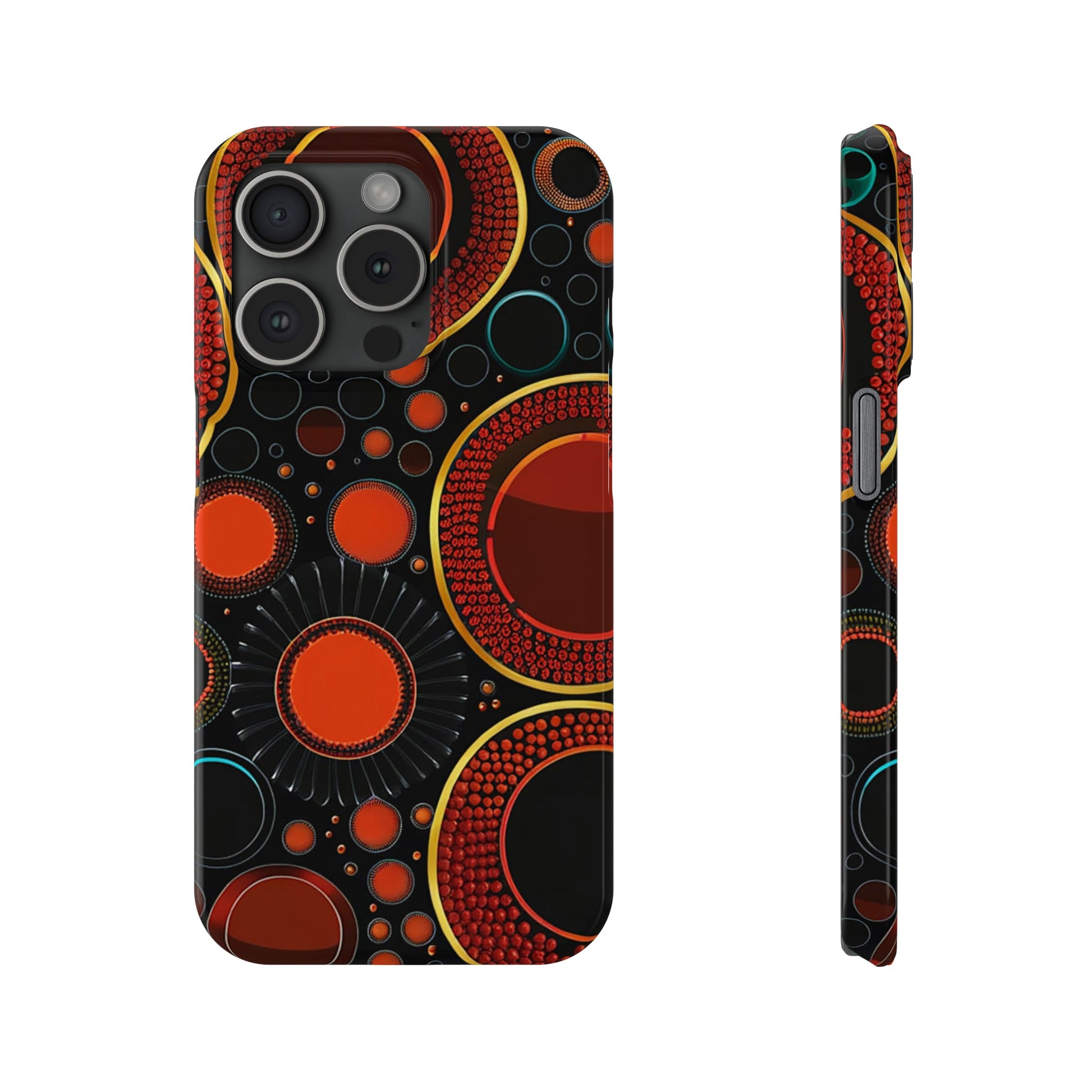 Red Bubble Pattern Slim Phone Case - Colorwink