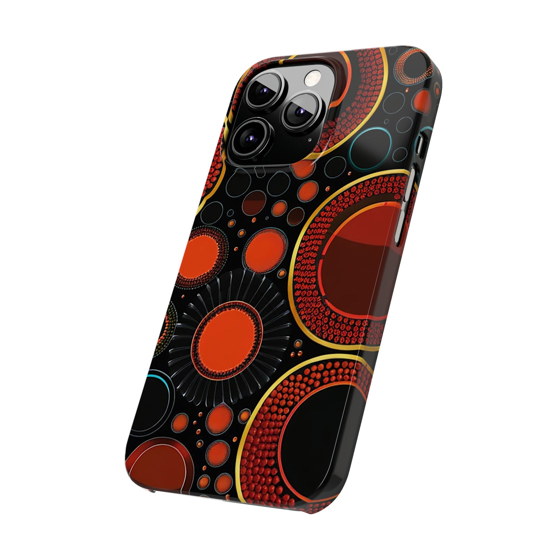 Red Bubble Pattern Slim Phone Case - Colorwink